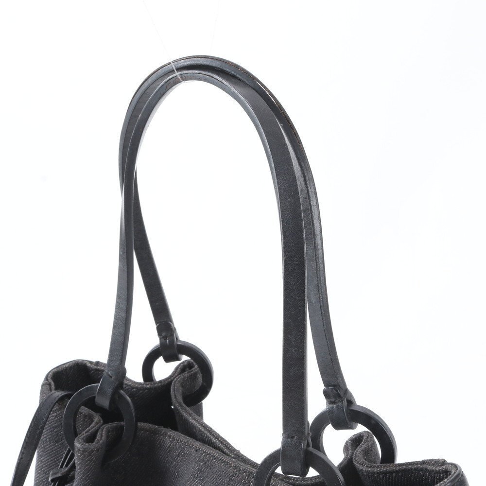Gucci GG Canvas Leather Tote Bag Shoulder Handbag Black WIM - Picture 3 of 10
